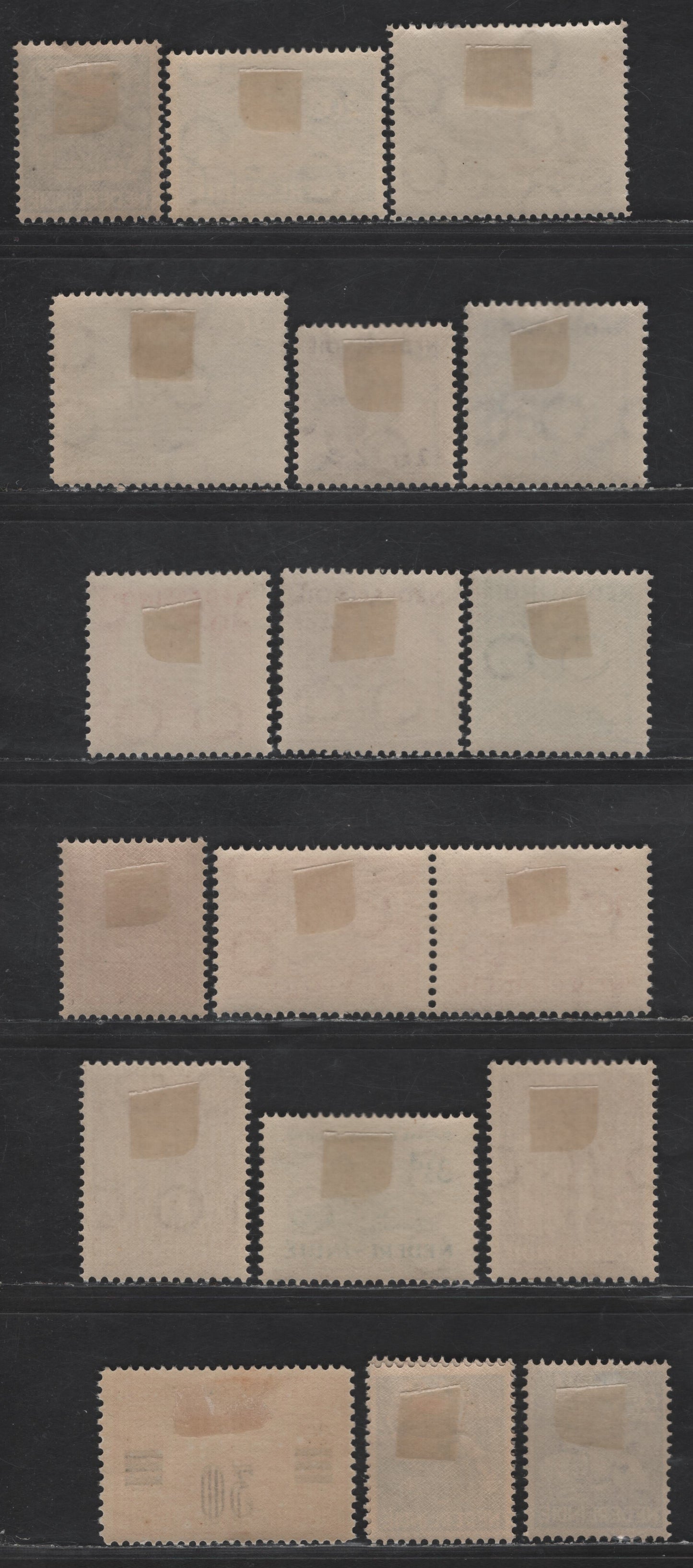 Lot 244 Netherlands Indies SC#B32-B36,a,b, B37-B47, C1 2c+1c - 30c on 40c Dark Brown & Orange - Rose Surtax For Public Relief - Airmail, 1930-1937 Surtax For Public Relief  for Indigenous Poor - Surcharged Airmail Issues, 18 F/VFOG Singles