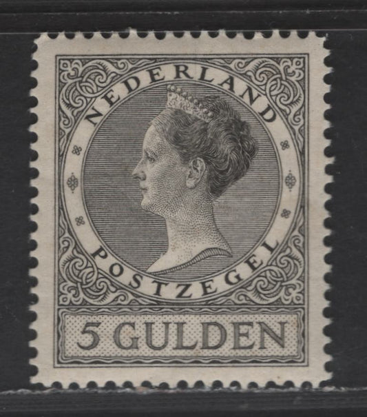 Lot 232 Netherlands SC#163a 5g Gray Black Queen Wilhelmina, 1925-1930 Queen Wilhelmina Issue, A VFNH Single, Light Diagonal Gum Bend, Perf 11.5