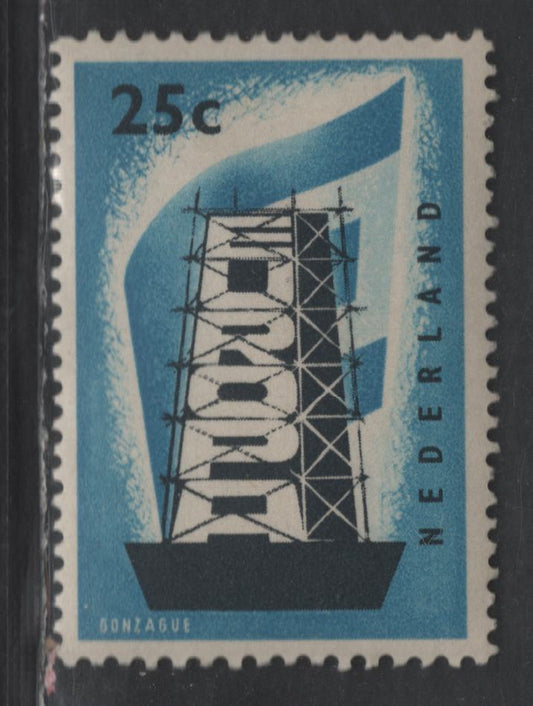 Lot 280 Netherlands SC#369 25c Bright Blue & Black Europa, 1956 Europa Issue, A VFOG Single