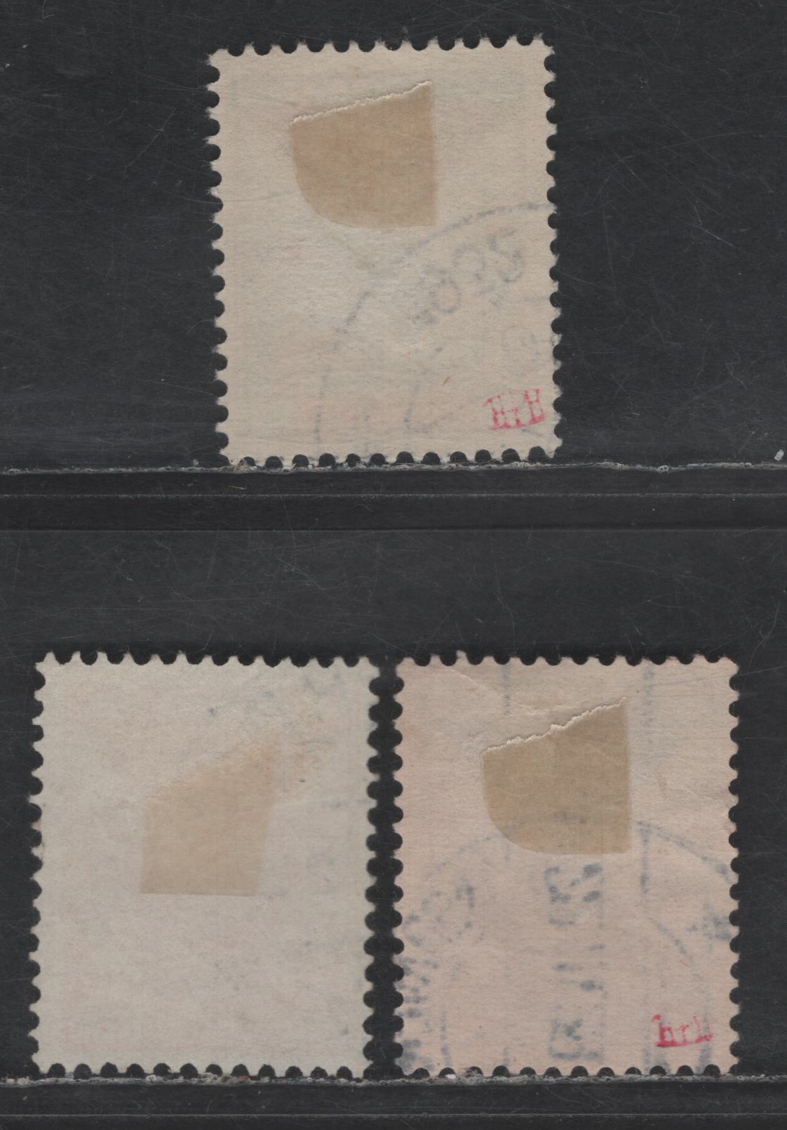 Lot 289 Netherlands SC#B9-B11 2c+2c - 10c+2.5c Green & Orange - Red & Orange Arms, 1925 Semi Postal Issue, 3 Very Fine Used Singles