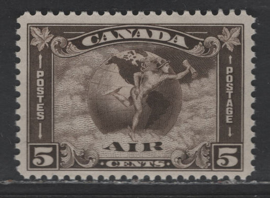 Lot 9 (C) Canada SC#C2 5c Olive Brown Mercury With Scroll, 1930 Airmail Issue, A VFNH Single