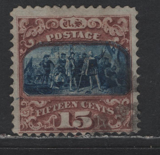 Lot 166 (C) United States Of America SC#119 15c Brown & Blue Landing Of Columbus, 1869 Pictorial Issue, A  Fine Used Single Type II