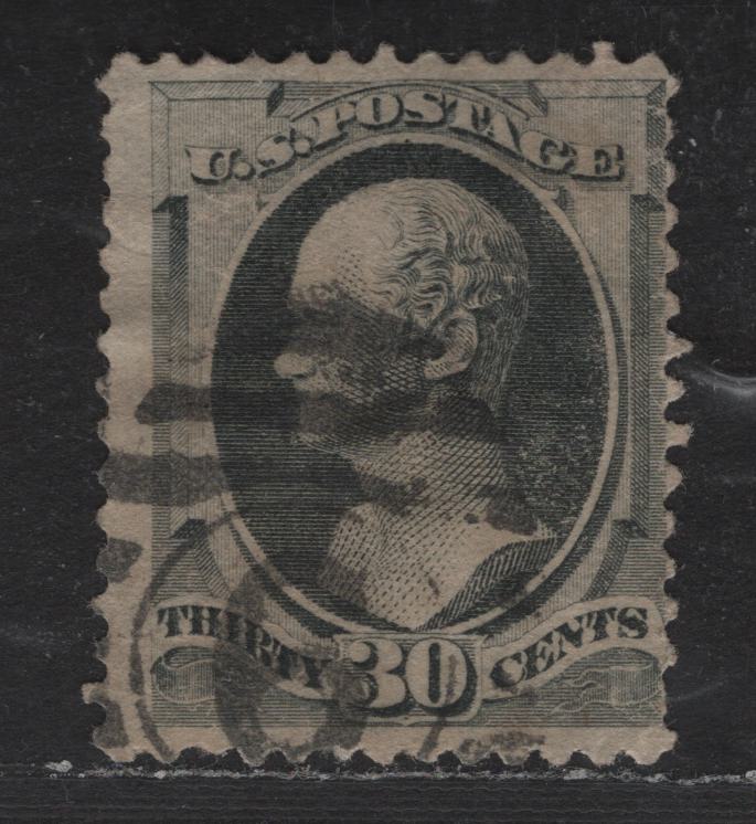 Lot 188 (C) United States Of America SC#190 30c Full Black Alexander Hamilton, 1879-1882 American Bank Note Large Banknote Issue, A VG Used Single