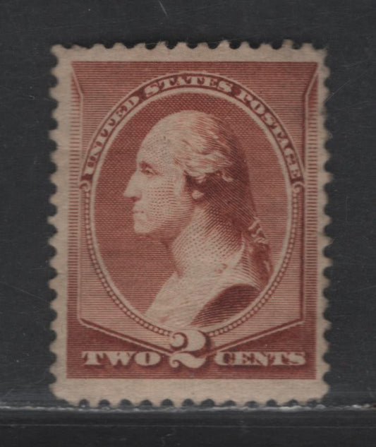 Lot 195 United States Of America SC#210 2c Red Brown George Washington, 1881-1883 Re-Engraved & New Design Large Banknote Issue, A Fine OG Single Sweated OG