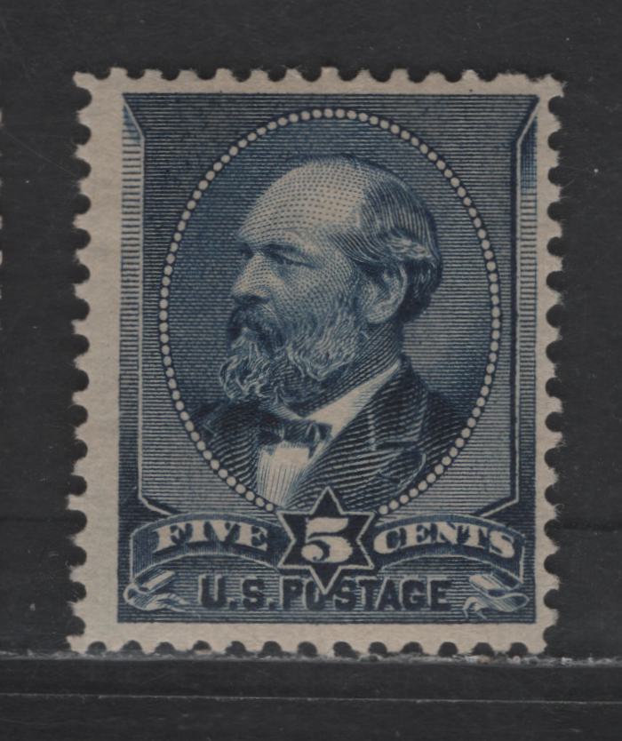 Lot 201 United States Of America SC#216 5c Indigo James Garfield, 1887-1888 Revised Colours Large Banknote Issue, A Fine OG Single