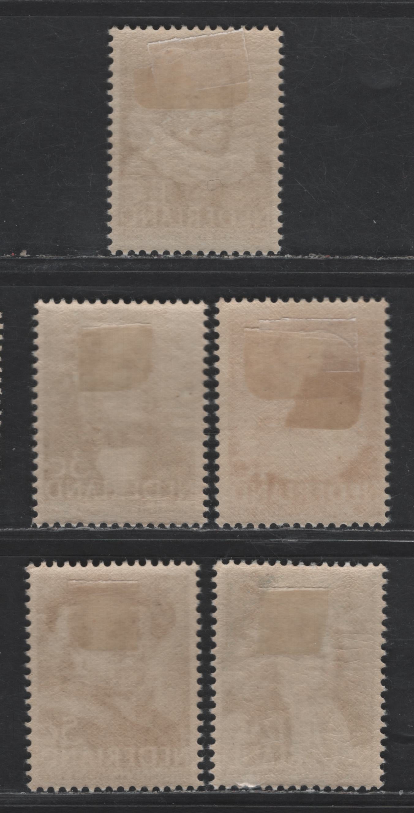 Netherlands SC#B103-B107 1.5c+1.5c - 12.5c+3.5c Sepia - Dull Blue Marnix van Sint Aldegonde - Harmenszoon Rembrant Van Rijn, 1938 Semi Postal Issue, 5 VFOG Singles