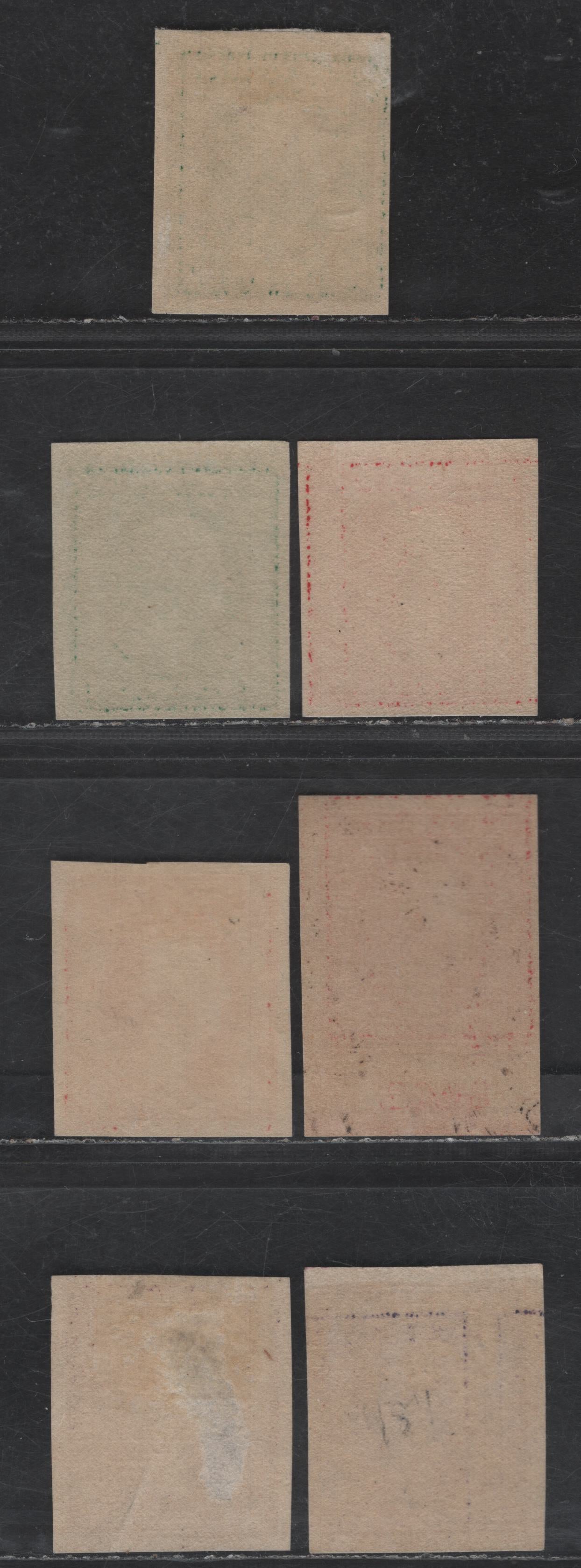 Lot 408 United States Of America SC#481-484 1c-3c Green, Bluish Green, Carmine, Rose, Violet & Deep Violet George Washington, 1908-1920 Washington-Franklin Issue, 7 VFOG Singles Imperforate, Type 1  and 3c Type 1 & 2, Unwatermarked