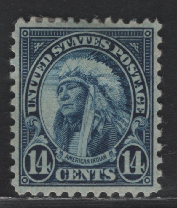 United States SC#695 14c Dark Blue American Indian, 1931 Presidents Issue, A VFOG Single, Rotary Press Printing