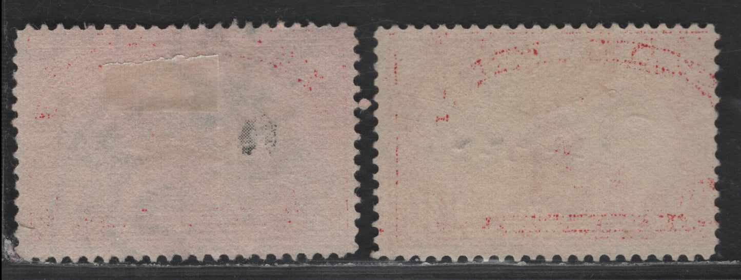 United States SC#Q6 10c Carmine & Carmine Rose , 1913 Parcel Post Issue, 2 Very Fine Used Singles, Single Lined USPS Wmk