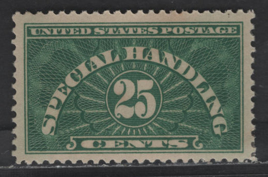 Lot 530 United States SC#QE4 25c Dark Green Numeral, 1924-1955 Special Handling Issue, A VFOG Single, Wet Printing