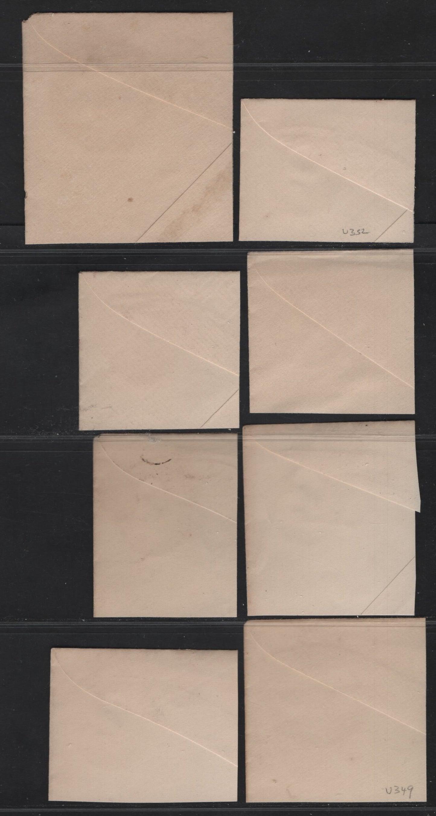 Lot 65 United States SC#U311, U349, U352, U362, U367 1c - 2c Green, Violet & Carmine Washington, 1887-1899 Heads - Columbus Exposition Issues, 8 VFOG Singles, White Paper, Dies 1 & 2