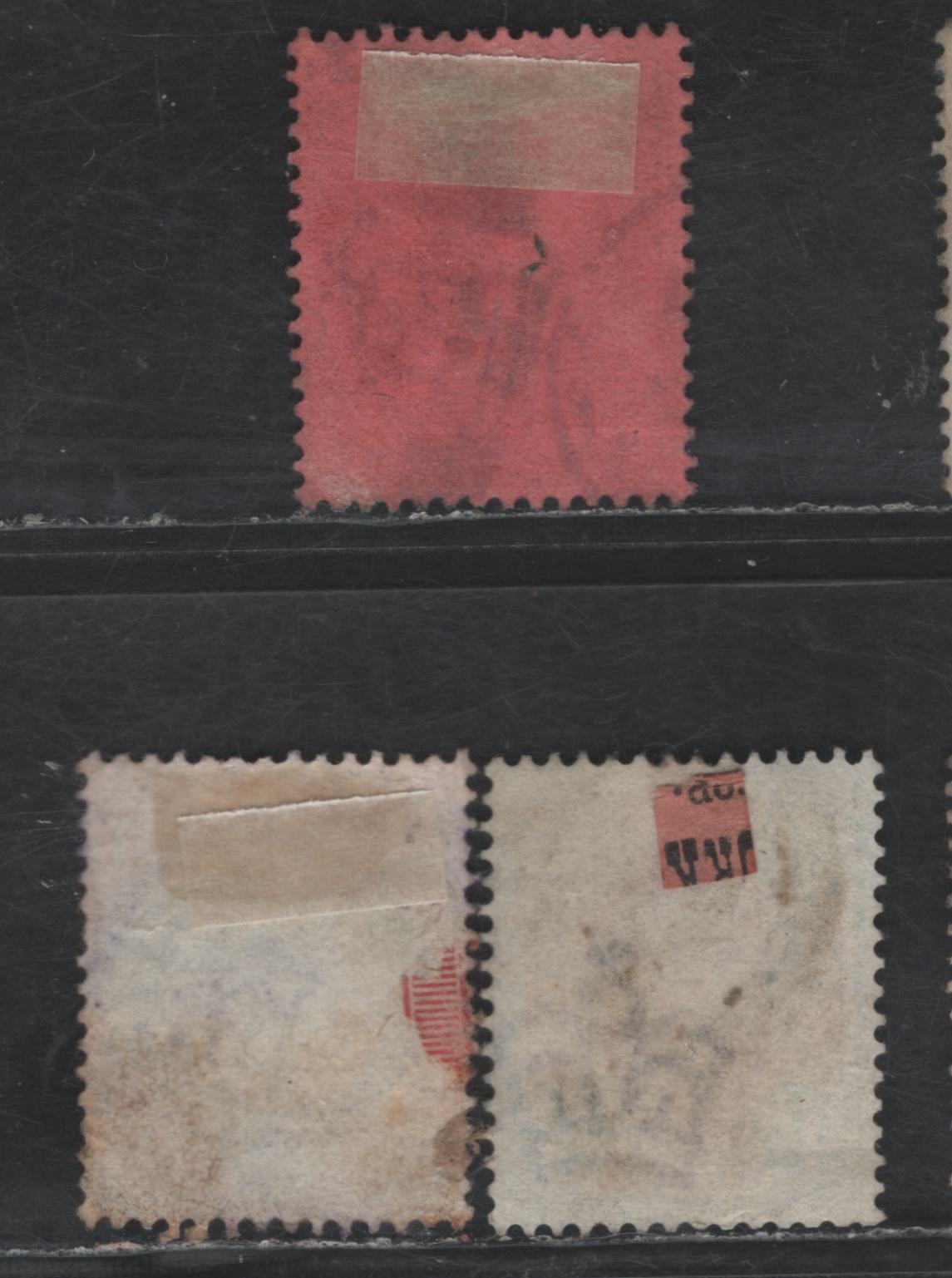 Lot 127 (C) Great Britain SG#206, 208-209 4.5d - 4d Dull Green & Carmine -Dull Purple & Blue Queen Victoria, 1887-1892 Jubilee Issue, 3 Very Good/Fine Used Singles, 4.5d Has A Small Corner Crease