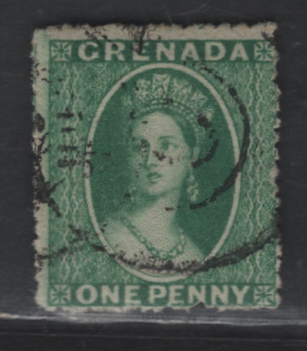 Lot 129 Grenada SG#4a 1d Green Queen Victoria, 1863-1871 Chalon Heads Issue, A Fine Used Single, Sideways Small Star Wmk