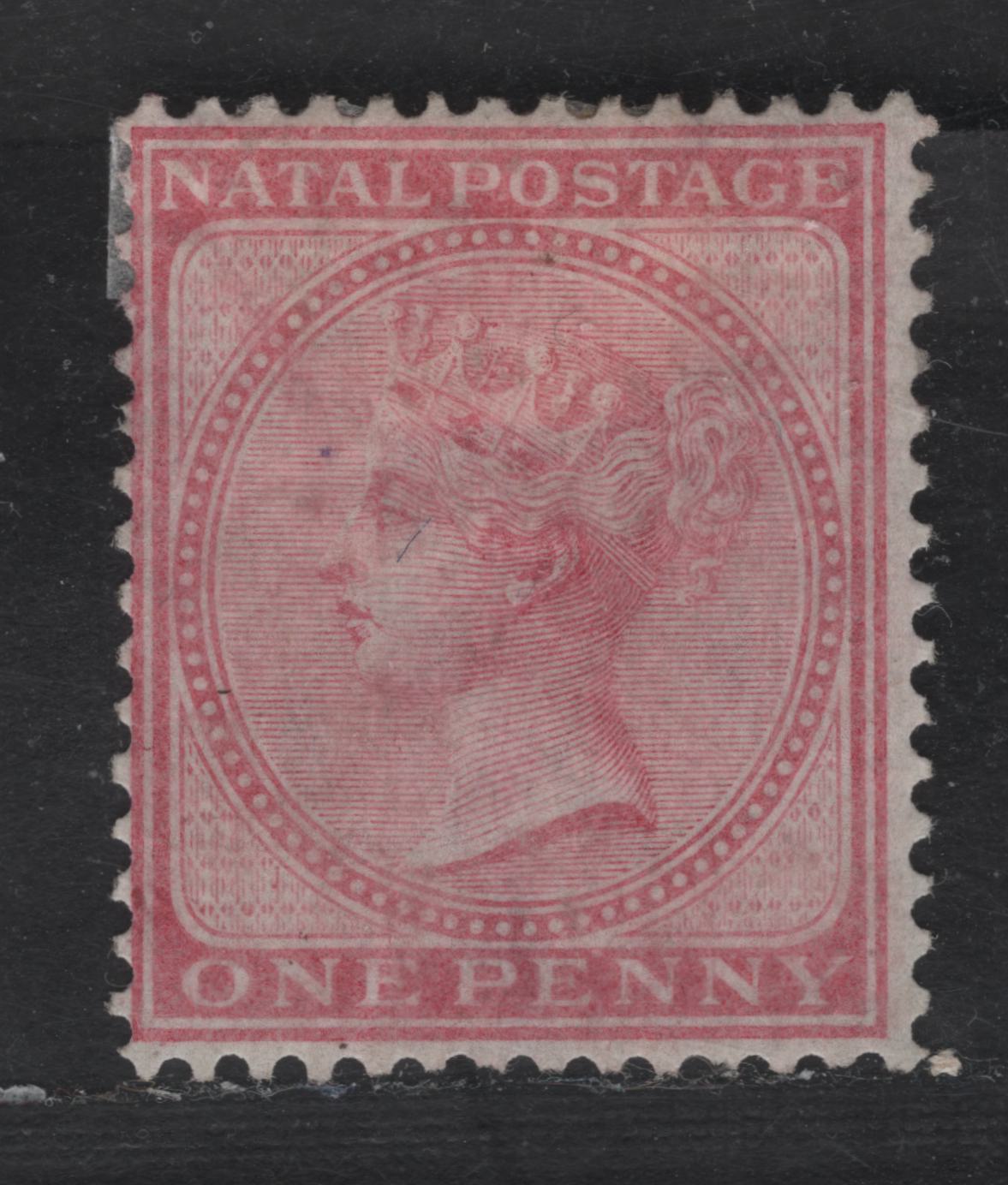 Lot 141 Natal SG#66 1d Dull Rose Queen Victoria, 1874-1899 Queen Victoria Keyplate Issue, A FOG Single, Crown CC Wmk