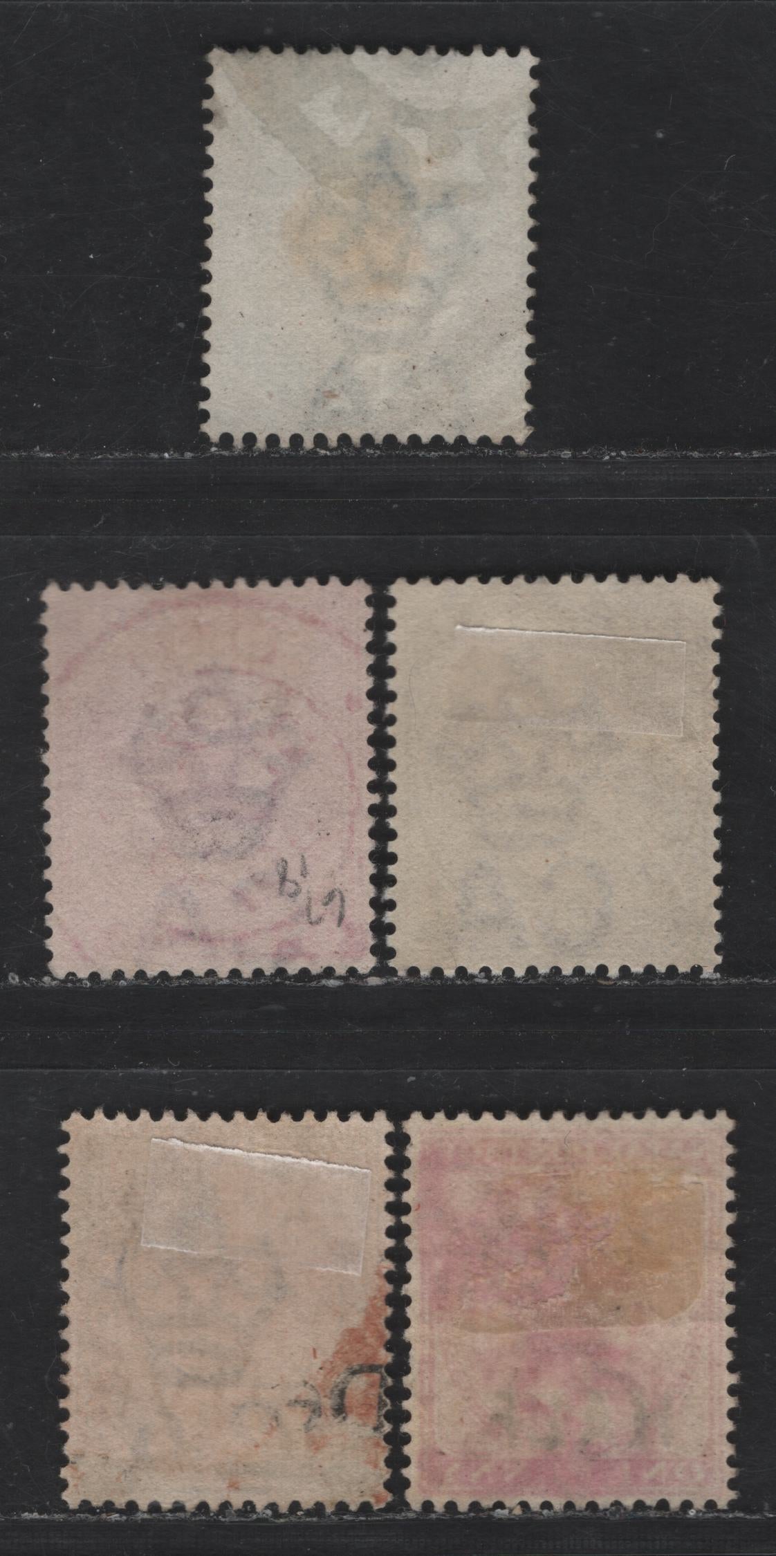 Lot 146 (C) Natal SG#97a, 99, 102, 113, 125 1/2d - 4d Dull Green - Brown Queen Victoria, 1882-1895 Queen Victoria Keyplate Issue, 5 Very Fine Used Singles, Crown CA Wmks