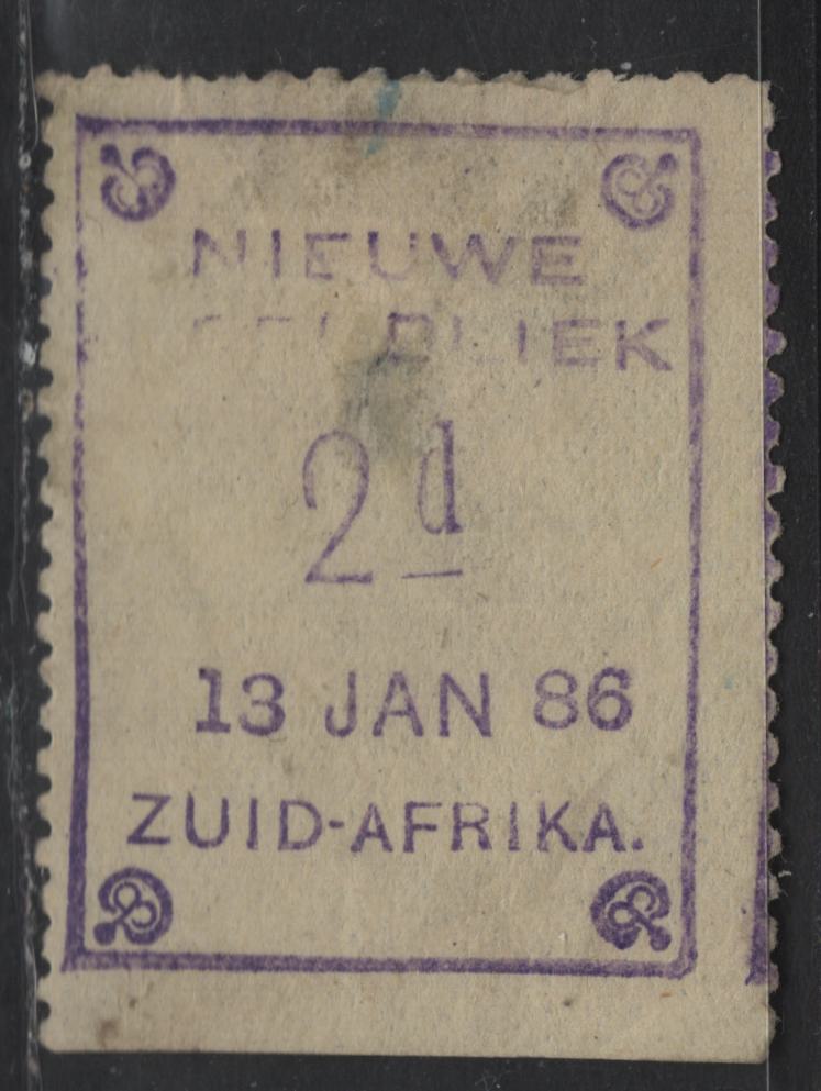 Lot 149 New Republic SG#3 2d Violet Numeral, 1886-1887 Hand Stamped Numeral Issue, A Very Good Used Single, January 13, 1886 Printing, Very Lightly Cancelled, Part Gum Remains On Back, Shallow Thin