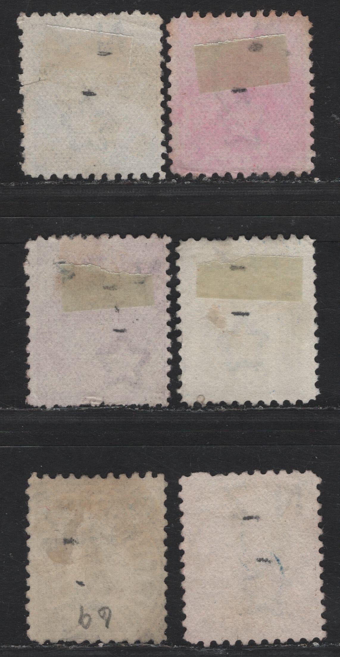 Lot 179 (C) New Zealand SG#236-239, 242-243 1/2d - 6d Black - Brown Queen Victoria, 1895-1900 Second Queen Victoria Sideface Issue, 6 Fine/Very Fine Used Singles Perf 11, Wmk 12b, Die 2, Vertical Mesh Paper