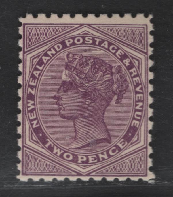 Lot 185 New Zealand SG#272 2d Bright Purple Queen Victoria, 1895-1900 Second Queen Victoria Sideface Issue, A VFOG Single, Perf 11, Sideways Double Lined Star & NZ Wmk