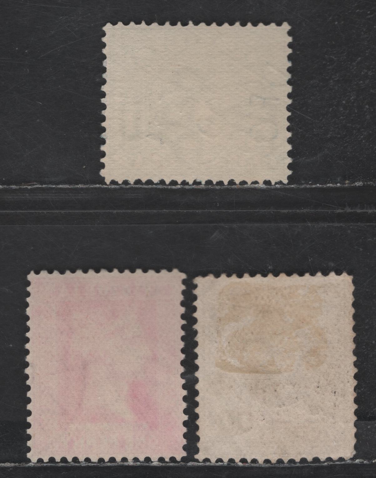 Lot 267 (C) Victoria SG#356-357, 364 1/2d - 5d Emerald - Red Brown Queen Victoria, 1899-1901 Stamp Duty Keyplates Issue, 3 Fine/Very Fine Used Singles, Wmk 85 (V over Crown With Very Wide Top & Narrow Base), Perf 12.5