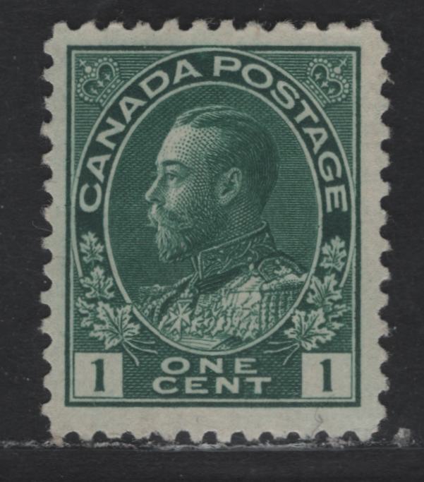 Lot 294 Canada #104b 1c Blue Green King George V, 1911-1928 Admiral Issue, A Fine Unused Single, Normal Frameline, Small Internal Crease