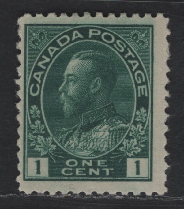 Lot 295 Canada #104c 1c Deep Blue Green King George V, 1911-1928 Admiral Issue, A FOG Single, Weakly Retouched Frameline