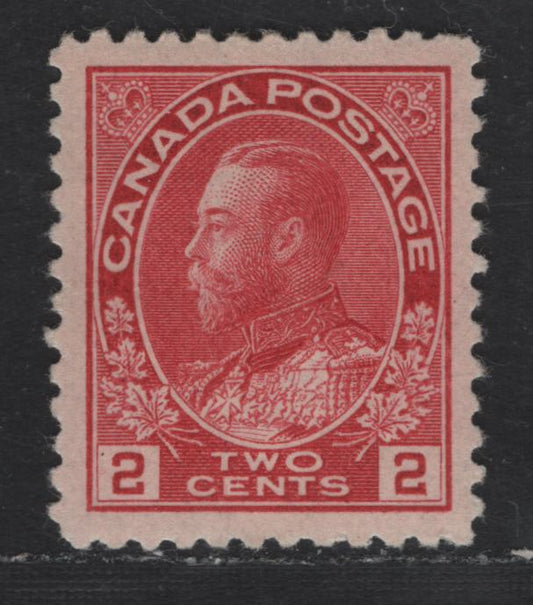 Lot 303 Canada #106c 2c Rose Carmine King George V, 1911-1928 Admiral Issue, A VFOG Single, Weakly Retouched Frameline