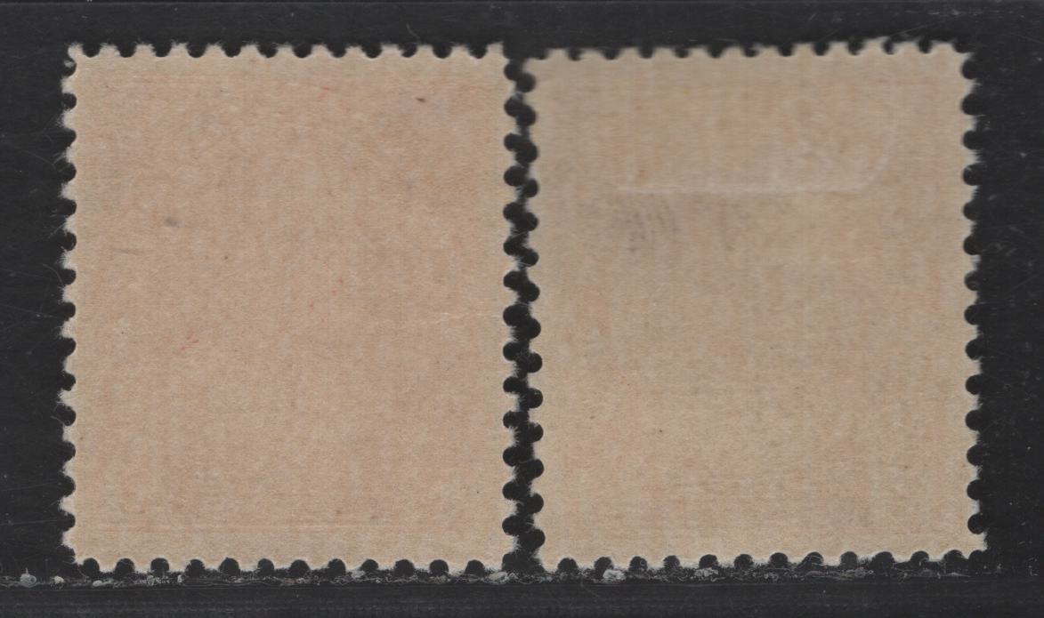 Lot 316 Canada #109 3c Carmine Red & Light Carmine King George V, 1911-1928 Admiral Issue, 2 VFOG Singles, Dry Printings, Die 1, Redrawn Framelines