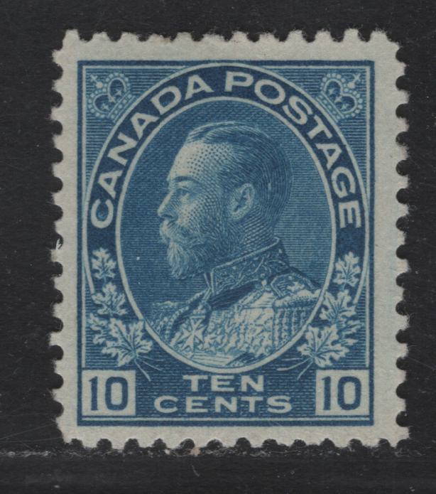 Lot 352 Canada #117 10c Blue King George V, 1911-1928 Admiral Issue, A FOG Single, Wet Printing, Normal Frameline