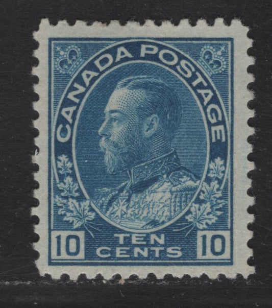 Lot 352 Canada #117 10c Blue King George V, 1911-1928 Admiral Issue, A FOG Single, Wet Printing, Normal Frameline