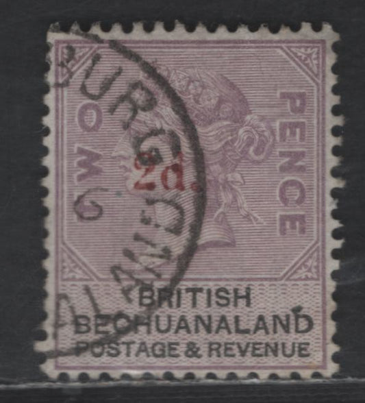 Lot 39 (C) British Bechuanaland SG#23a 2d on 3d Pale Full Lilac Queen Victoria, 1888 Surcharged Queen Victoria Keyplate Issue, A Very Fine Used Single