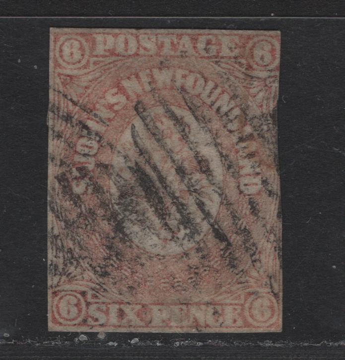 Lot 10 Newfoundland #20 6d Rose Flowers, 1861-1862 3rd Pence Issue, A Good Used Single