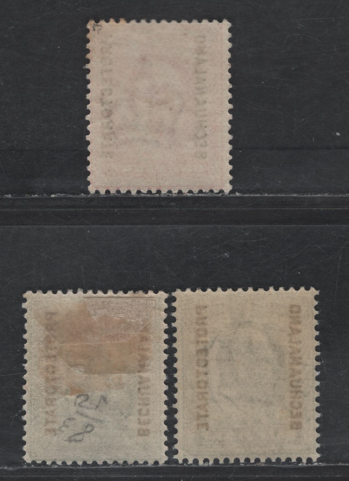 Lot 119 Bechuanaland Protectorate SG#66-68 1/2d - 1d Blue Green - Scarlet King Edward VII, 1904-1913 King Edward VII Overprinted Issue, 3 F/VFOG/NH Singles, 1/2 Is NH, Rest OG