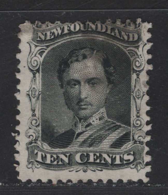 Lot 12 Newfoundland #27 10c Black Prince Albert, 1865-1894 First Cents Issue, A Good Used Single, Small Corner Crease At UL