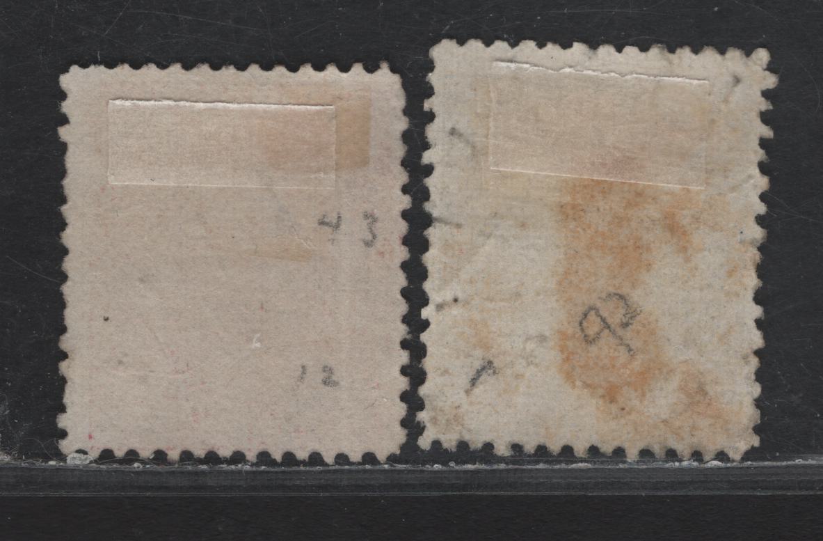 Lot 173 (C) Fiji SG#35, 38 1d - 6d Pale Ultramarine - Rose Emblems, 1878-1899 Emblems Issue, 2 Fine Used Singles, Perf 12.5