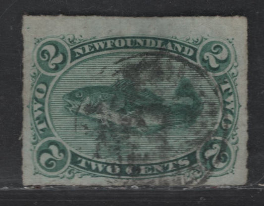 Lot 18 Newfoundland #38 2c Green Codfish, 1876-1879 3rd Cents Issue, A Fine Used Single