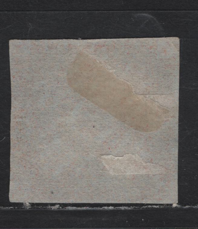 Lot 2 (C) New Brunswick #1a 3d Dark Red Flowers, 1851 Pence Issue, A Fine Used Imperf Single, Bluish Paper, Clear Strike Of The Very Rare #24 Grid Cancel For Sackville