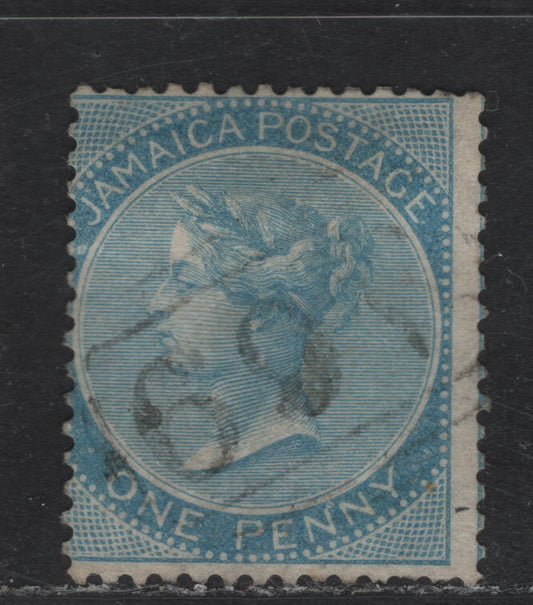 Lot 210 (C) Jamaica SG#1 1d Pale Blue Queen Victoria, 1860-1870 Queen Victoria Keyplate Issue, A Very Good Used Single, Pineapple Wmk