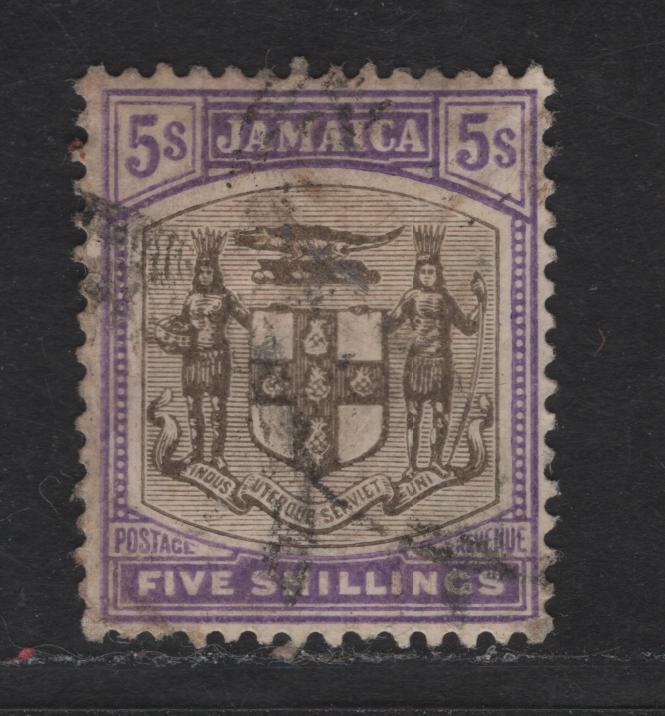 Lot 222 (C) Jamaica SG#45 Gray & Violet  Arms - Queen Victoria, 1905-1911 Arms & Queen Victoria Keyplate Issues, A Very Fine Used Single, Multiple Crown CA Wmk
