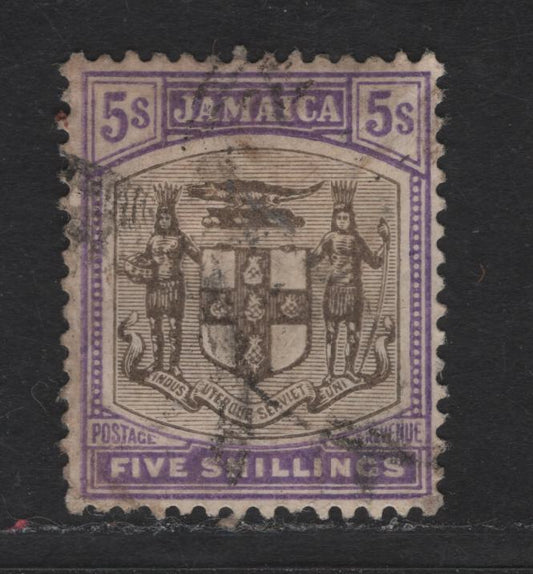 Lot 222 (C) Jamaica SG#45 Gray & Violet  Arms - Queen Victoria, 1905-1911 Arms & Queen Victoria Keyplate Issues, A Very Fine Used Single, Multiple Crown CA Wmk