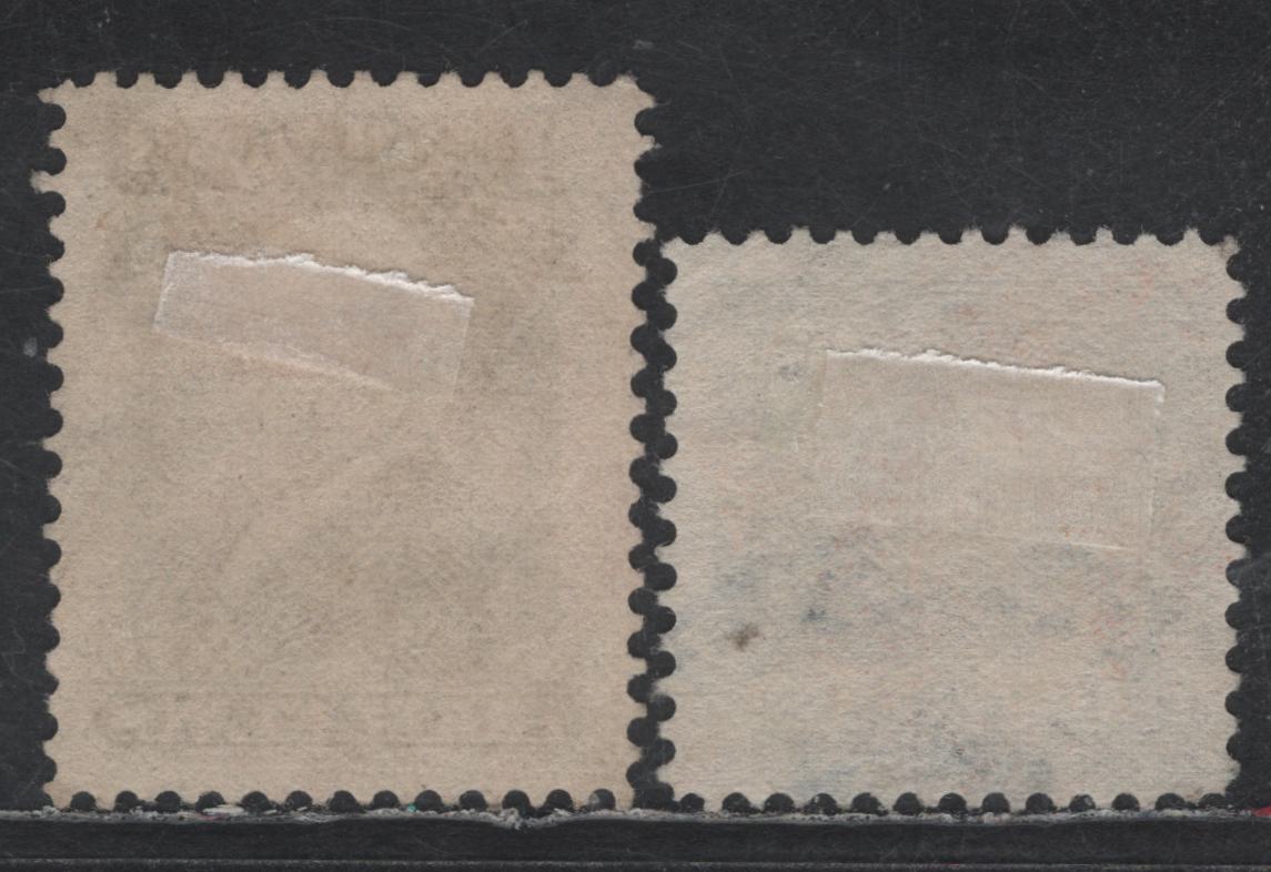 Lot 23 Newfoundland #51, 58 3c - 1/2c Umber Brown - Black Queen Victoria - Newfoundland Dog, 1880-1896 4th Cents Issue, 2 Fine Used Singles