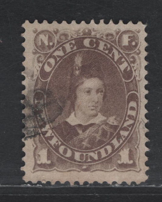 Lot 25 Newfoundland #42 1c Gray Brown Edward Prince of Wales, 1880-1896 4th Cents Issue, A Very Fine Used Single, Vertical Wove Paper