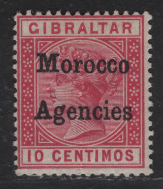 Lot 259 Morocco Agencies SG#2 10c Carmine Queen Victoria, 1898-1900 Queen Victoria Keyplates, A FOG Single, Setting 1 Overprint