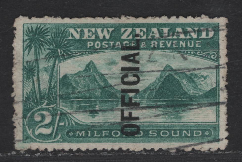 Lot 288  (C) New Zealand SG#O66 2/- Blue Green Milford Sound, 1907-1911 Pictorials With Official Overprints, A Very Fine Used Single