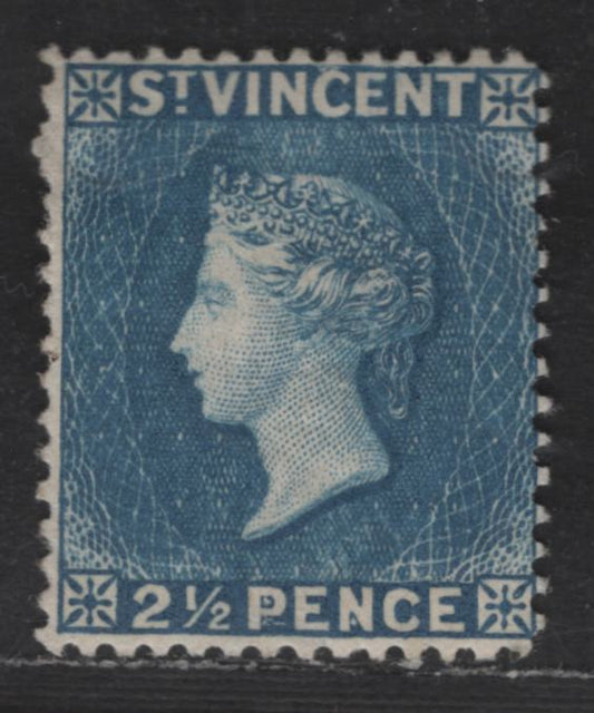 Lot 316 St. Vincent SG#61 2.5d Blue Queen Victoria, 1897 Queen Victoria Courbould Head Issue, A FOG Single, Crown CA Wmk