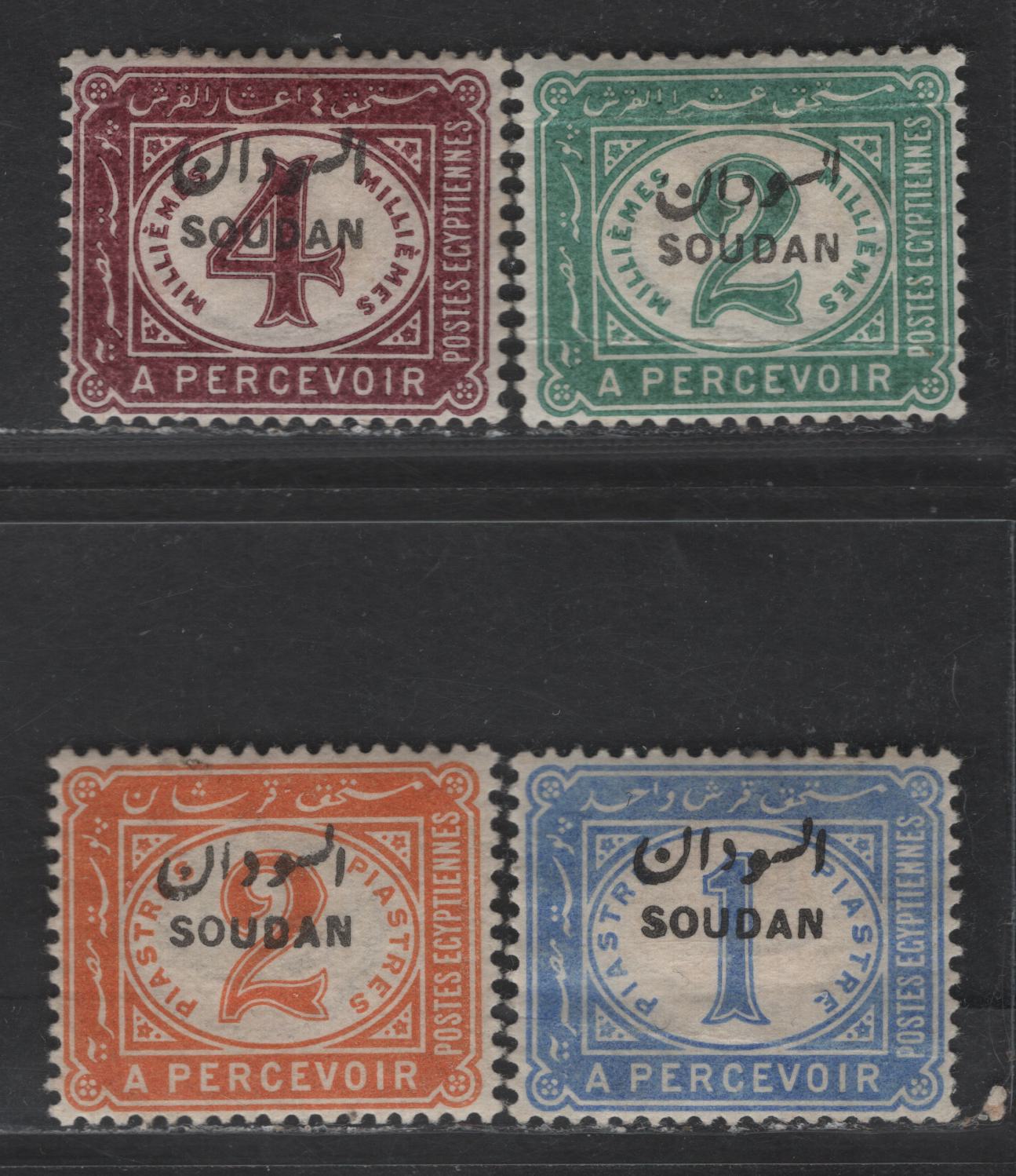 Lot 341 Sudan SG#D1-D4 2m - 2p Green & Orange Arab Postman , 1901-1926 Postage Dues, 4 VFOG Singles, Multiple Crescent & Star Wmk, Chalk Surfaced Paper