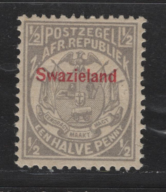 Lot 353 Swaziland SGSG#4 1/2d Gray Arms, 1889-1890 Overprinted With Arms Issue, A VFOG Single