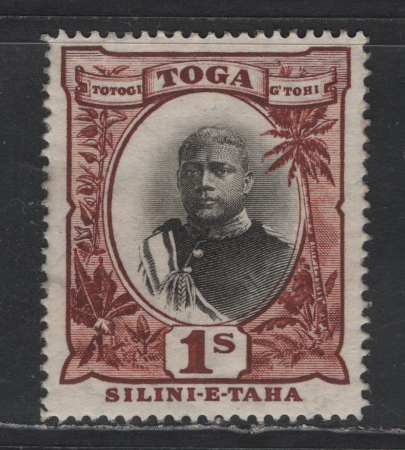 Lot 358  (C) Toga SGSG#50 1/- Black & Red Brown King George II, 1897 Pictorial Issue, A VFOG Single, Turtles Wmk