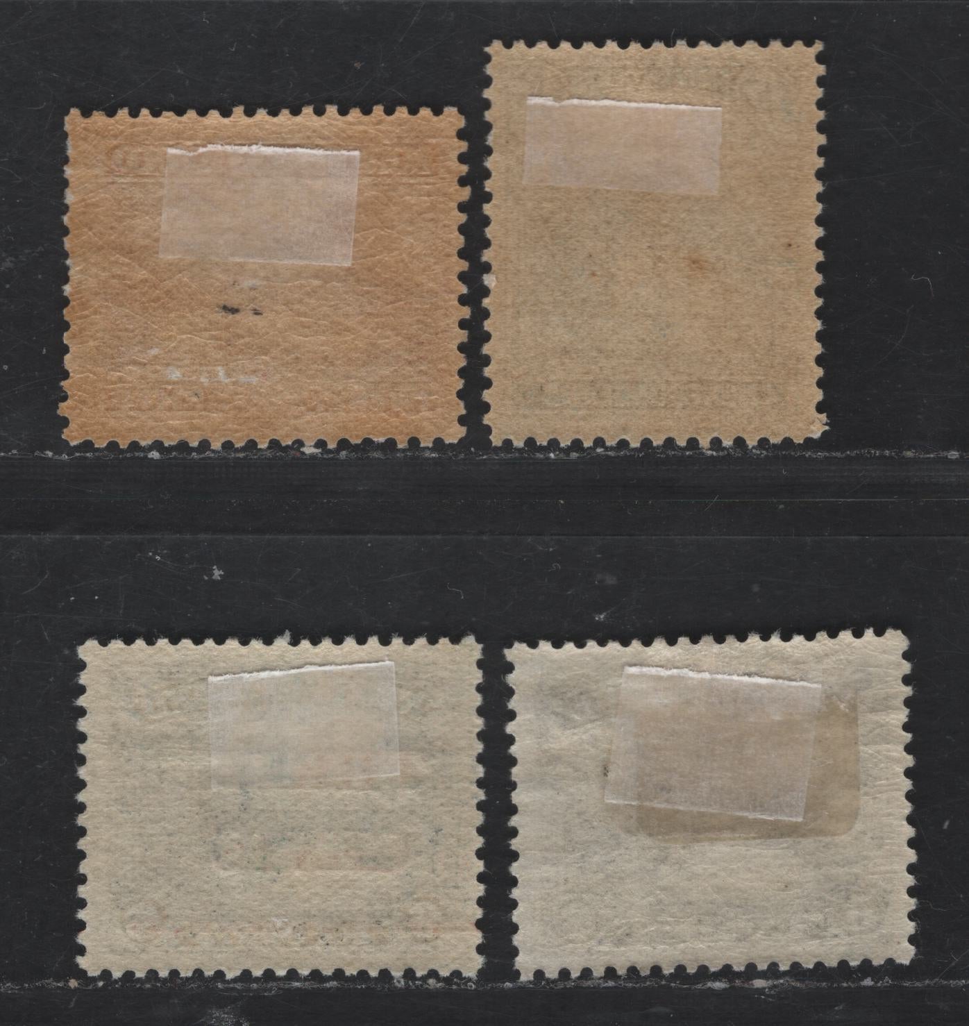Lot 44 Newfoundland #136, 160, 142-143 6c - 20c Gray - Red Brown Upper Steadies - Humber River, 1923-1929 Pictorial - Surcharge Issues, 4 F/VFOG Singles, Comb Perf 13.5x14 & 15c Dark Blue Is Line Perf 14