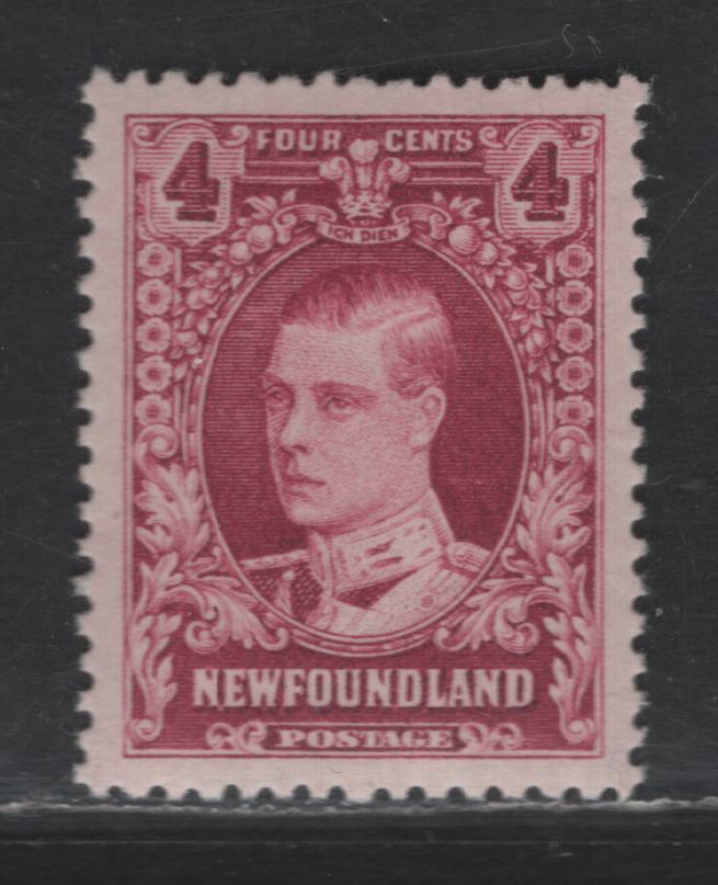 Lot 48 Newfoundland #166 4c - 8c Magenta Prince of Wales, 1929-1931 Pictorial Issue, A VFOG Single, Comb Perf 13.5x13.75