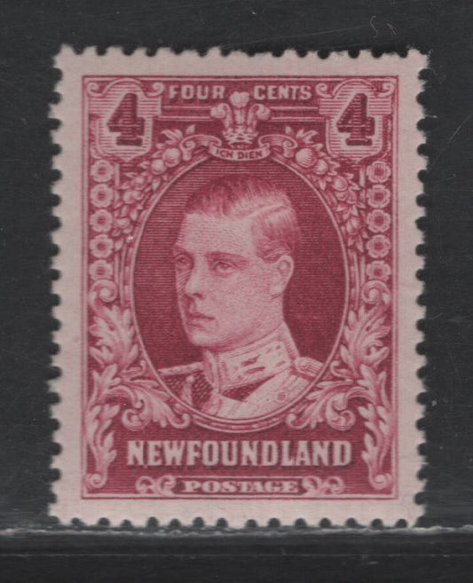 Lot 48 Newfoundland #166 4c - 8c Magenta Prince of Wales, 1929-1931 Pictorial Issue, A VFOG Single, Comb Perf 13.5x13.75